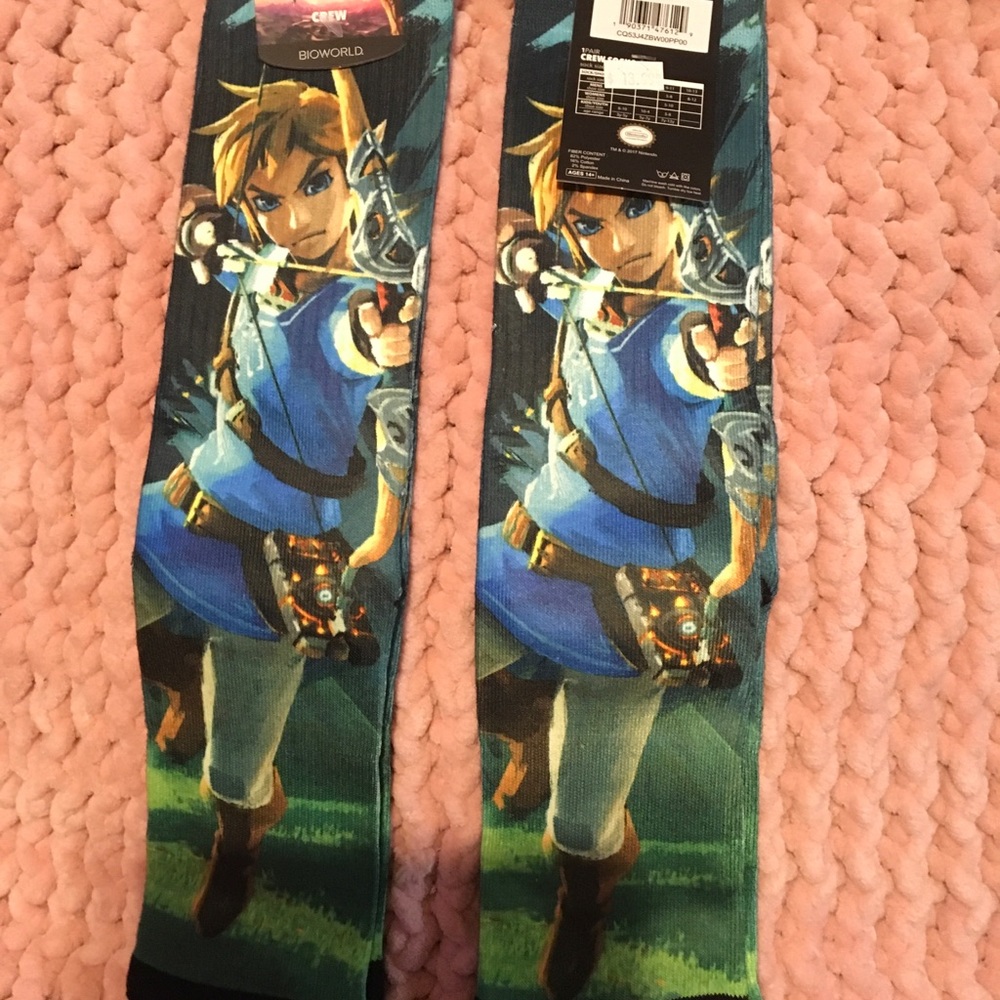 NWT Zelda Breath of the Wild sublimated Crew socks